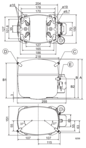 Схема компрессора Danfoss SC18FTX