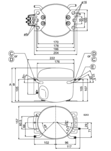 Схема компрессора Danfoss TL5G